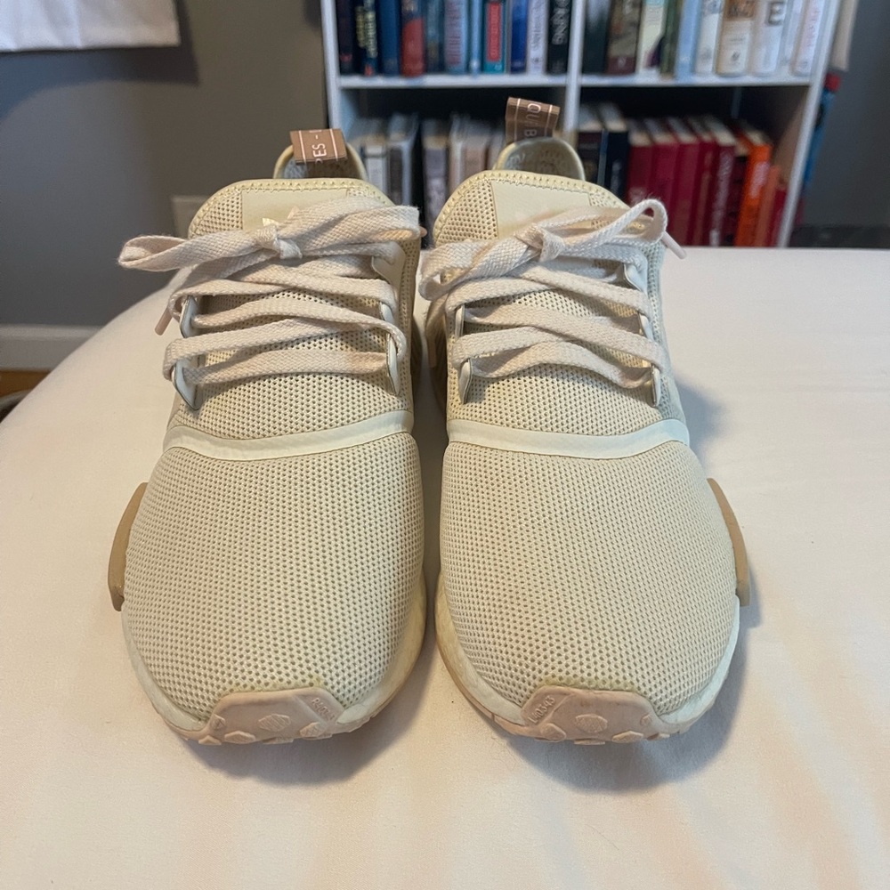 Women’s Pink and white Adidas NMD’s Size 8